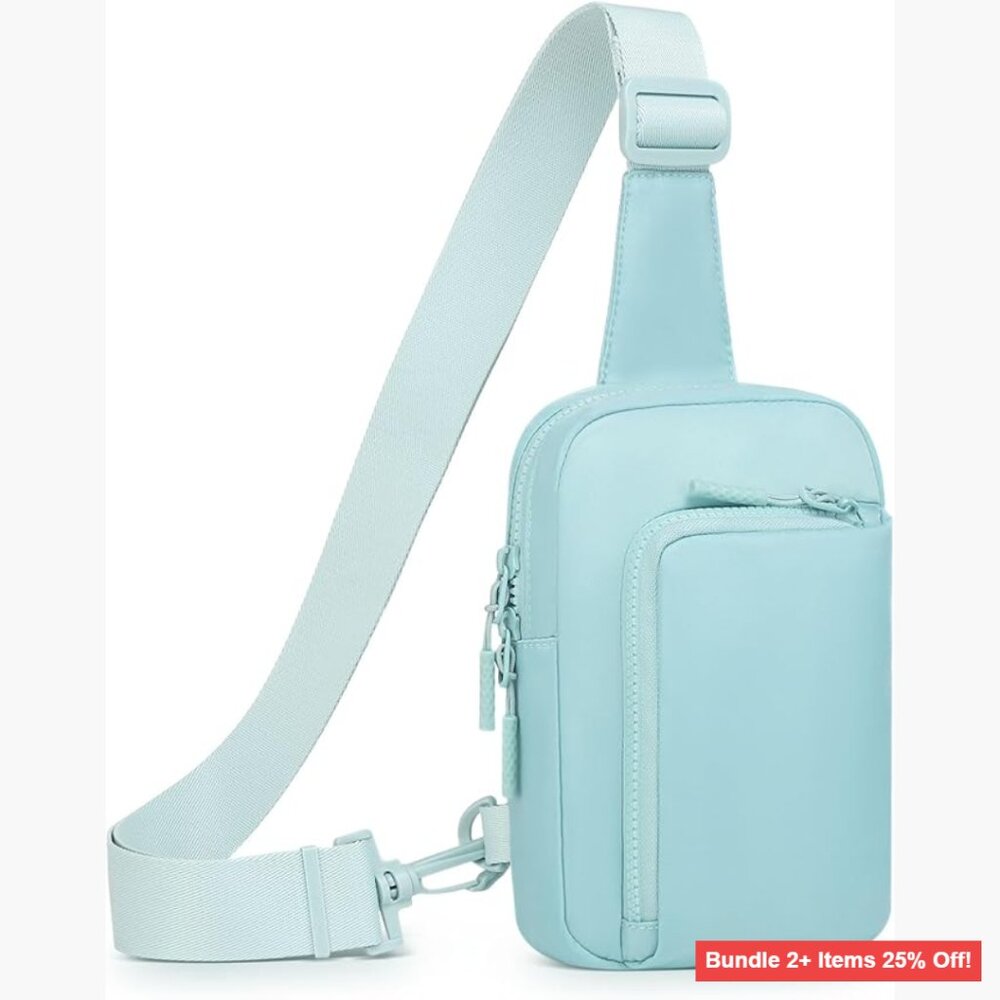 Mini Sling Bag Crossbody Fanny Pack Reversible Nylon Chest Bag Travel Running
